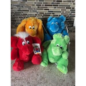 Set Of 4 Vintage Kodak Kolorkins Zoom Flash Click Snap Stuff Animal Plush 9"